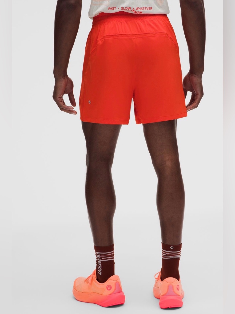 Lululemon Pace Breaker Linerless Shorts Men’s Size L Red Orange - Picture 3 of 6
